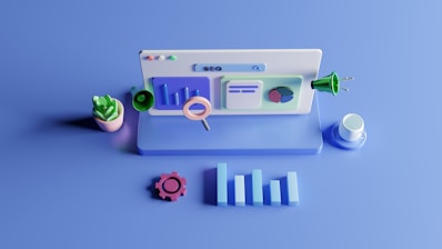 Illustration of a digital assistant managing sales tasks on multiple screens.