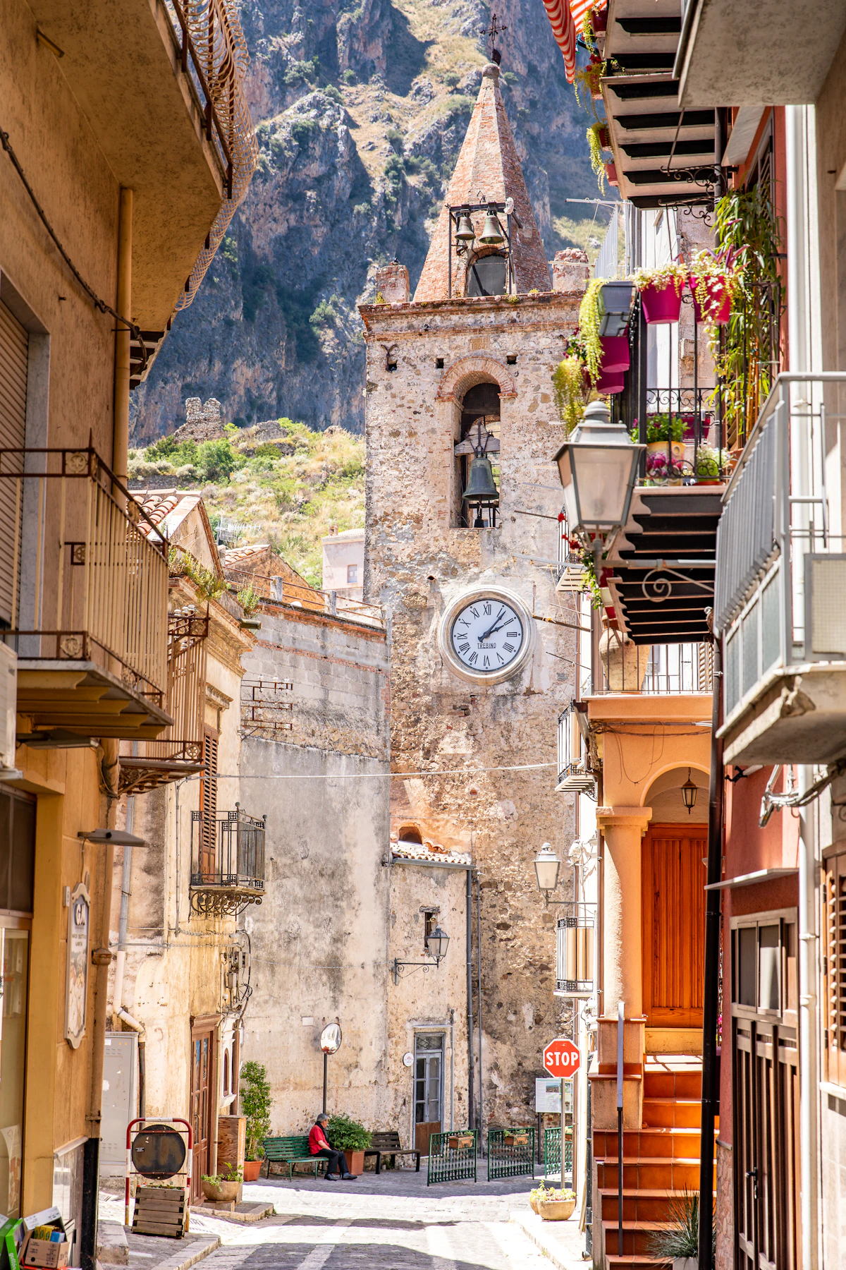 A baroque street in a Sicilian town