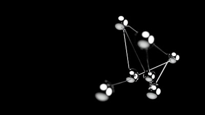 a black and white photo of a cluster of lights
