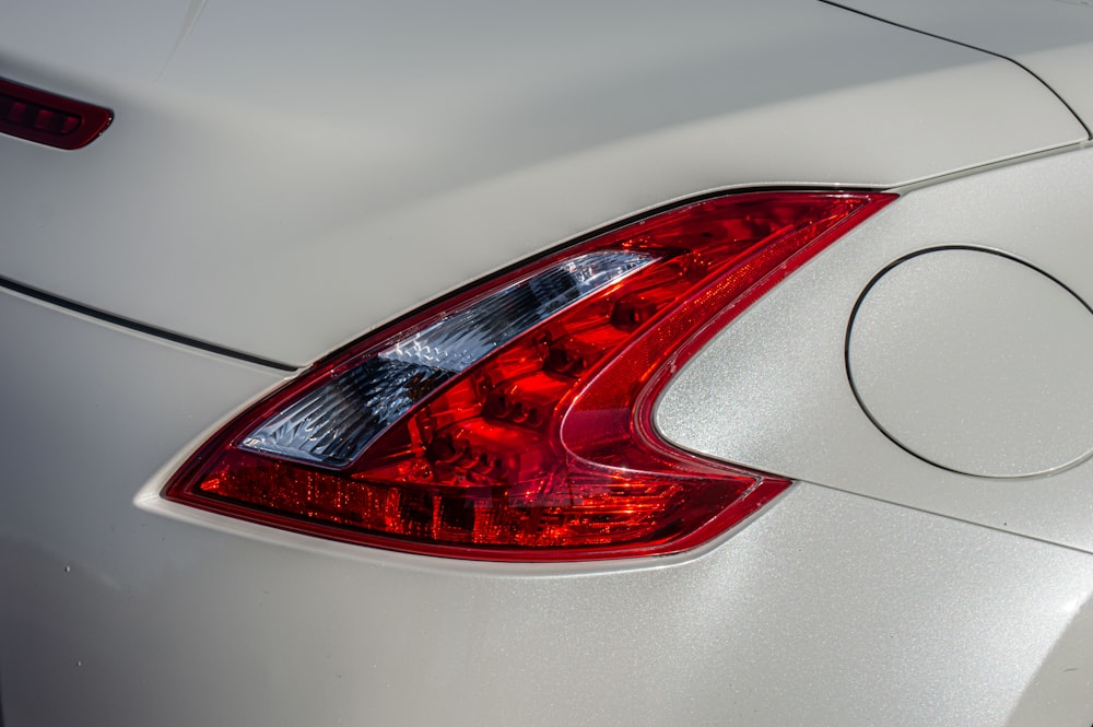 a close up of the tail light of a car