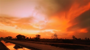 A stunning sunset over the Panama Canal.