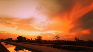 A stunning sunset over the Panama Canal.