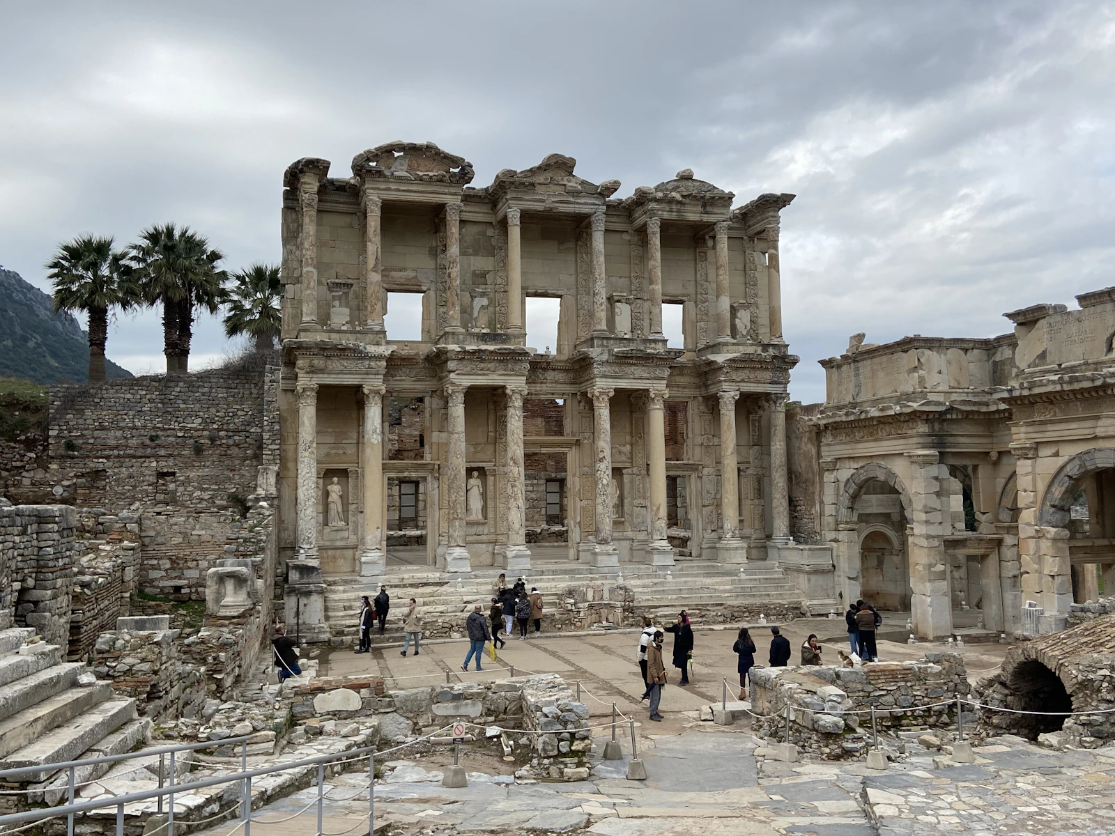 The Library of Celsus at Ephesus, its facade rebuilt from its own stones