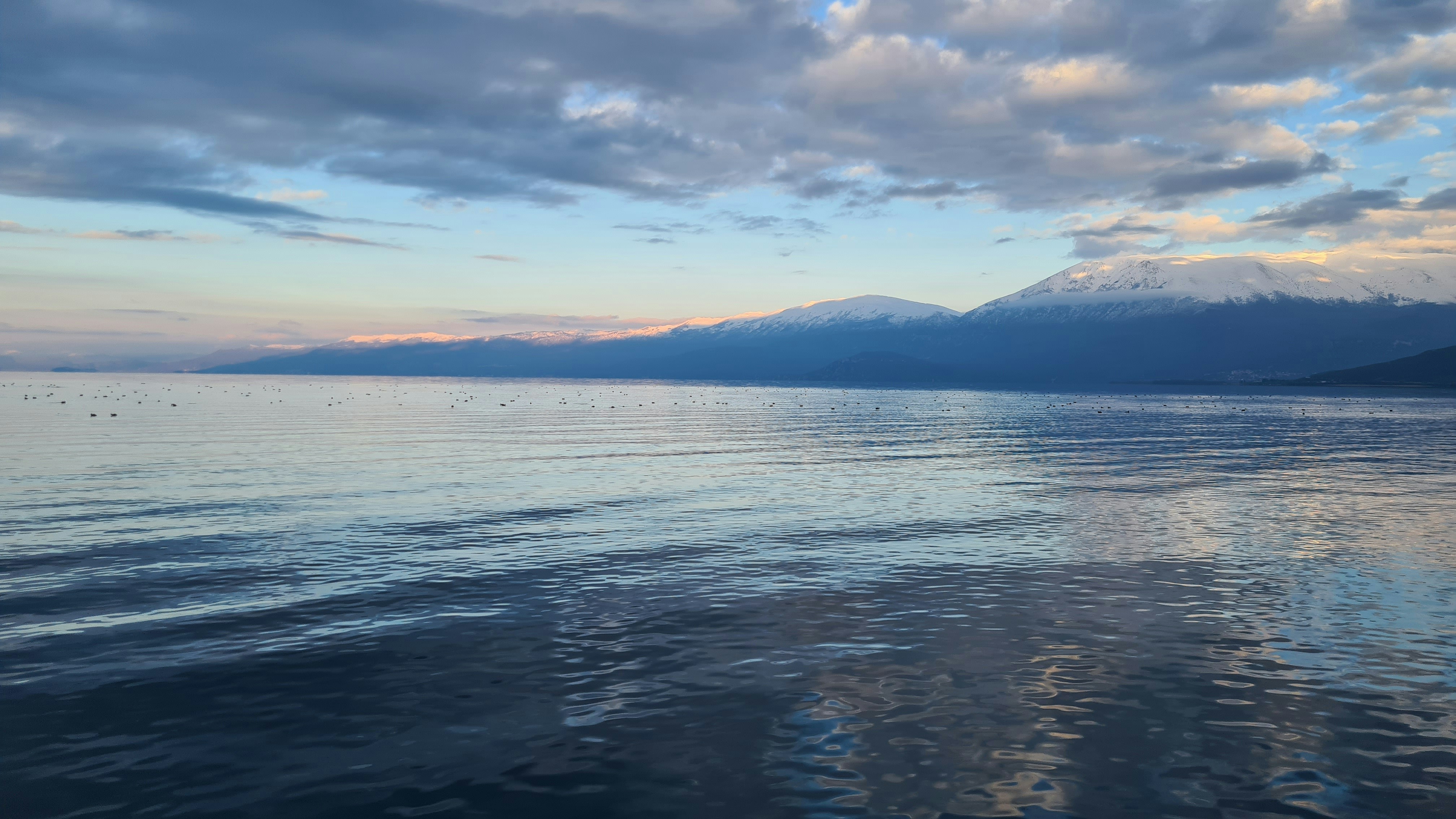 Tranquil view of Lake Ohrid in Pogradec