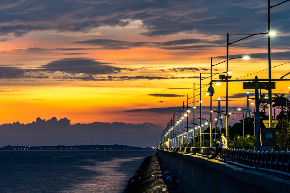 a view of a sunset over a body of water