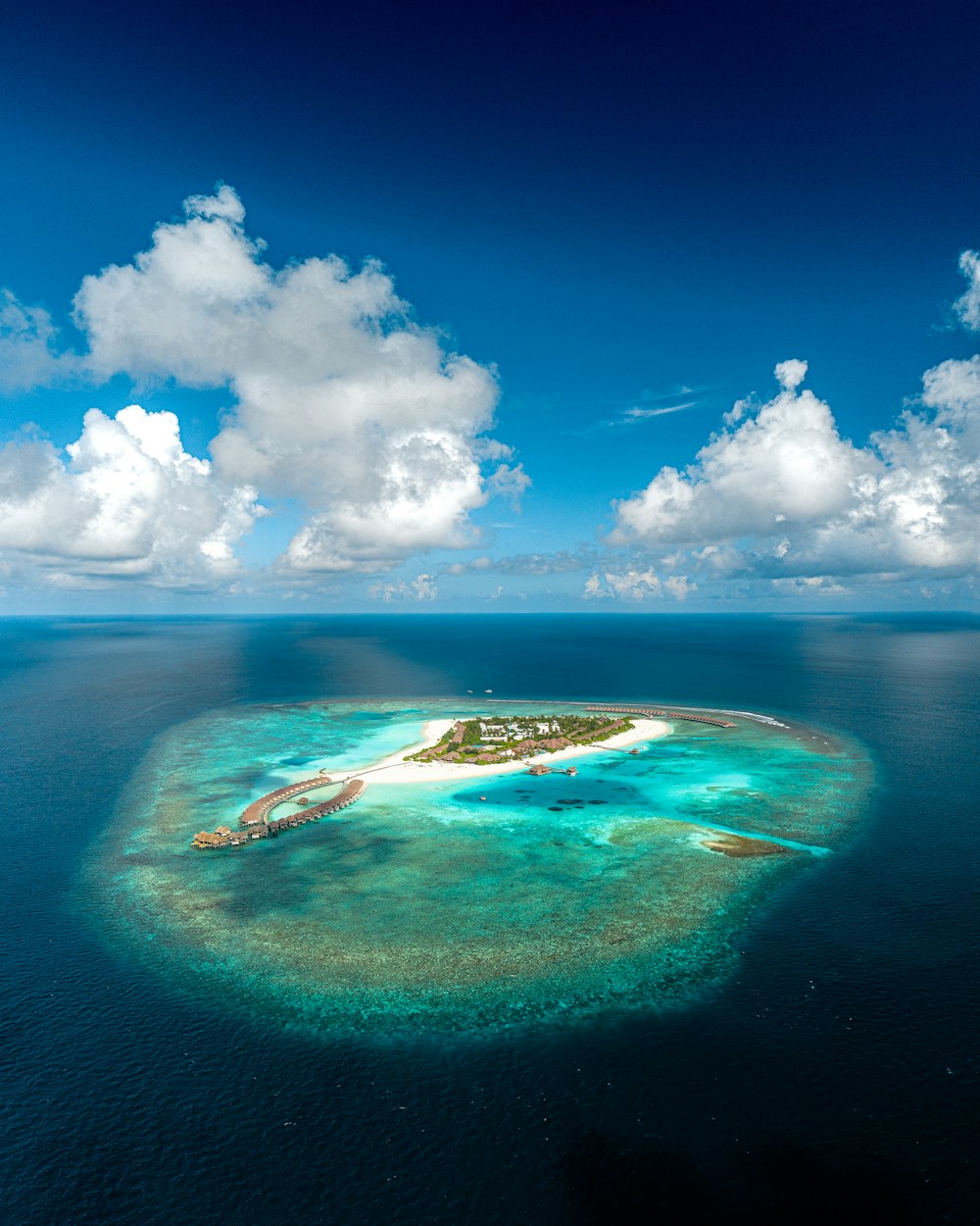 a small island in the middle of the ocean