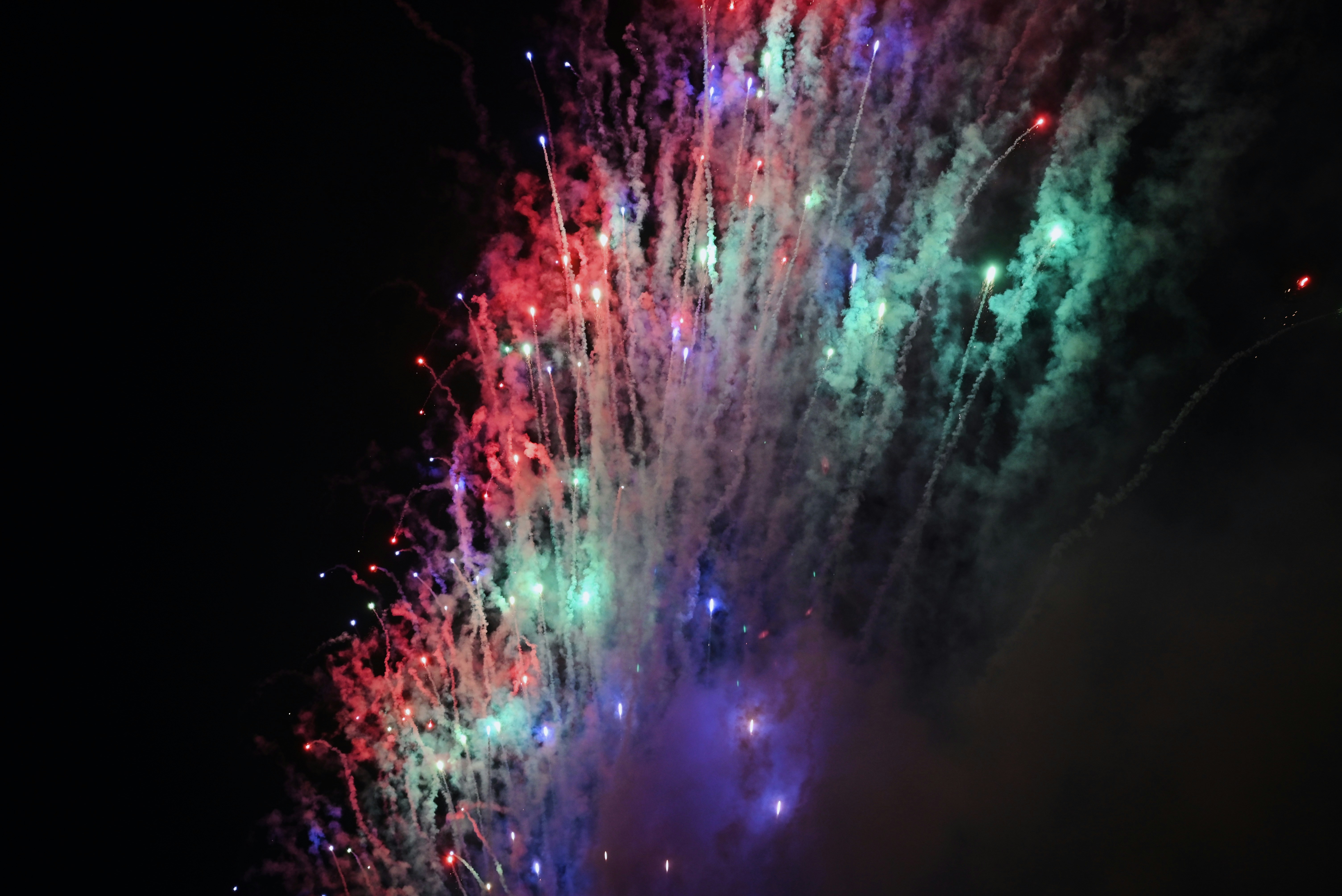 Fireworks display showcasing colors from various metal salts