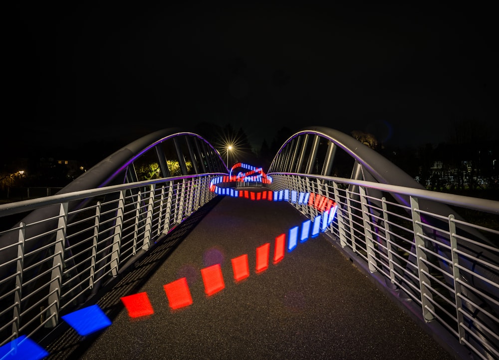 a bridge that has some lights on it