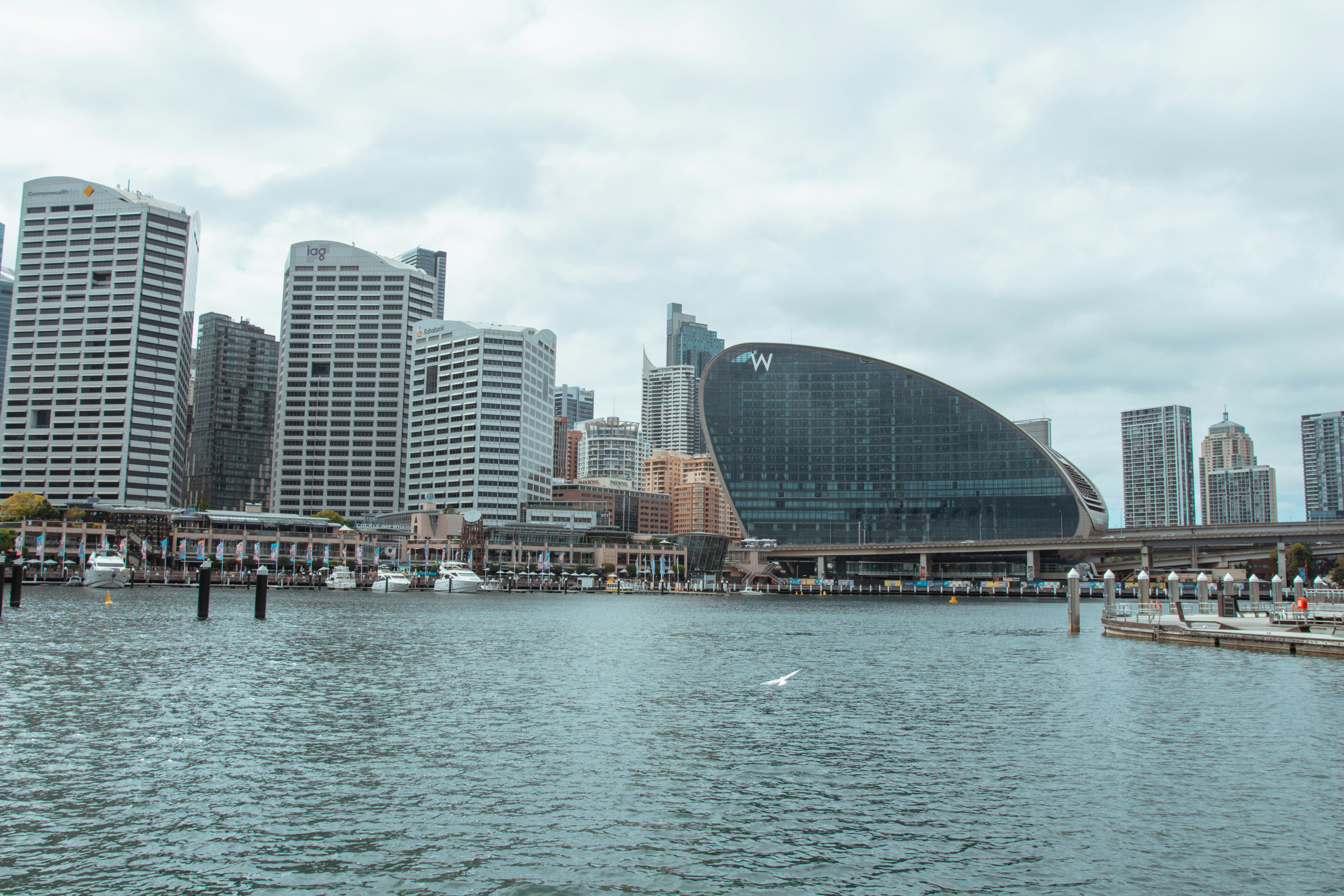 a body of water with a city in the background