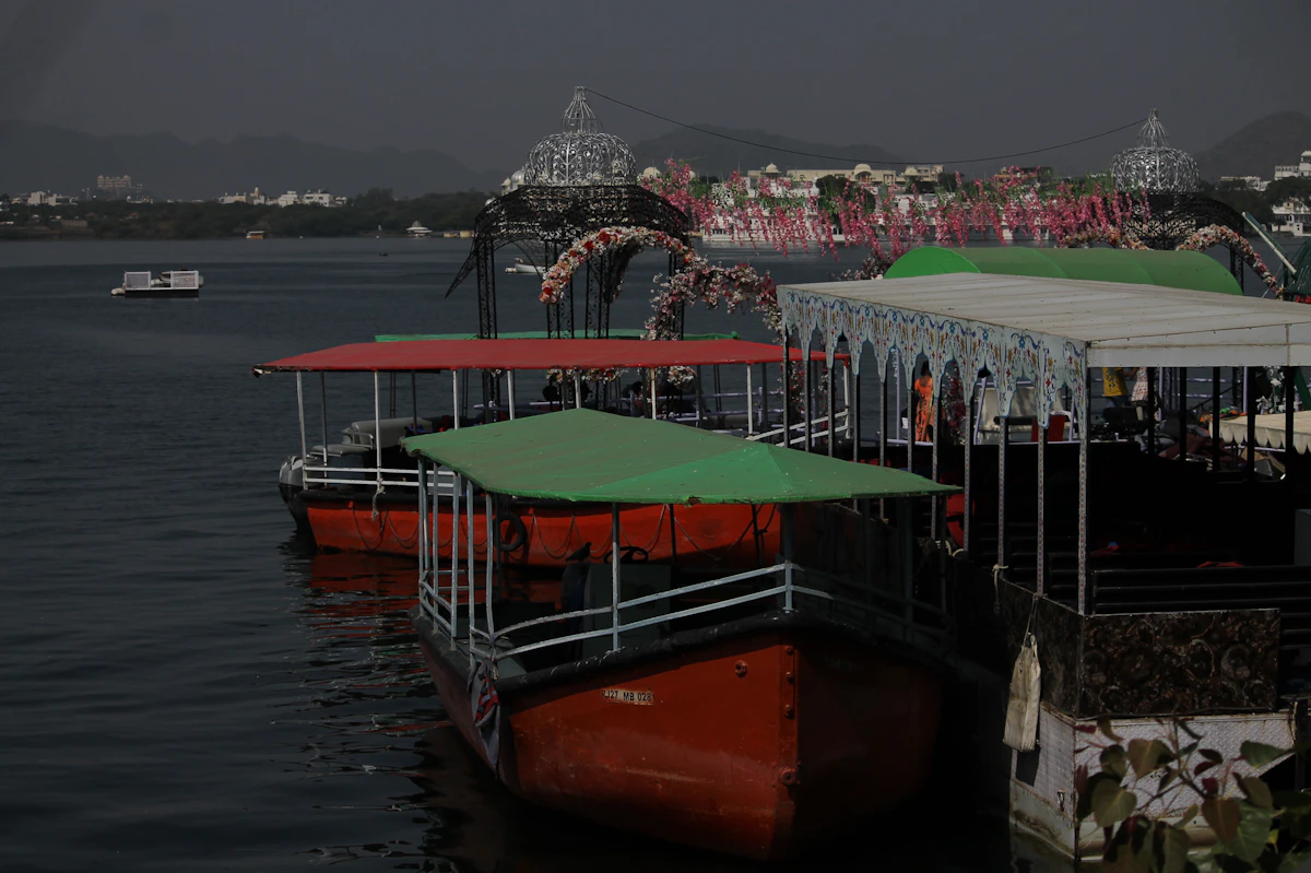Ghats and old buildings by the lake