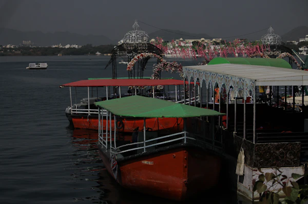 Ghats and old buildings by the lake