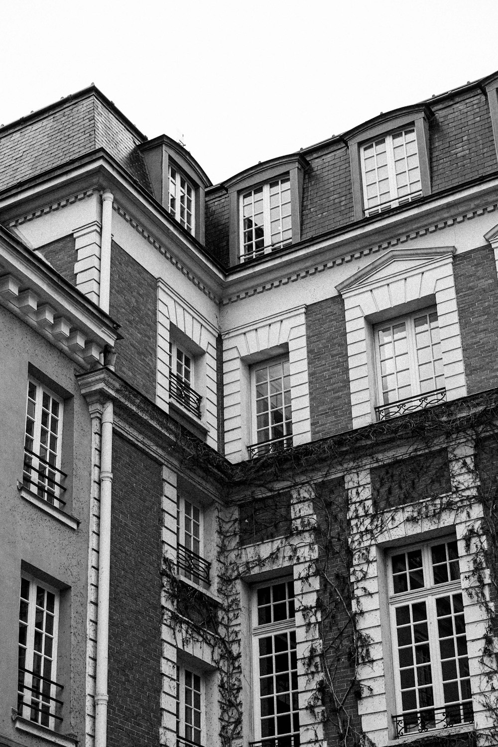 a black and white photo of a building