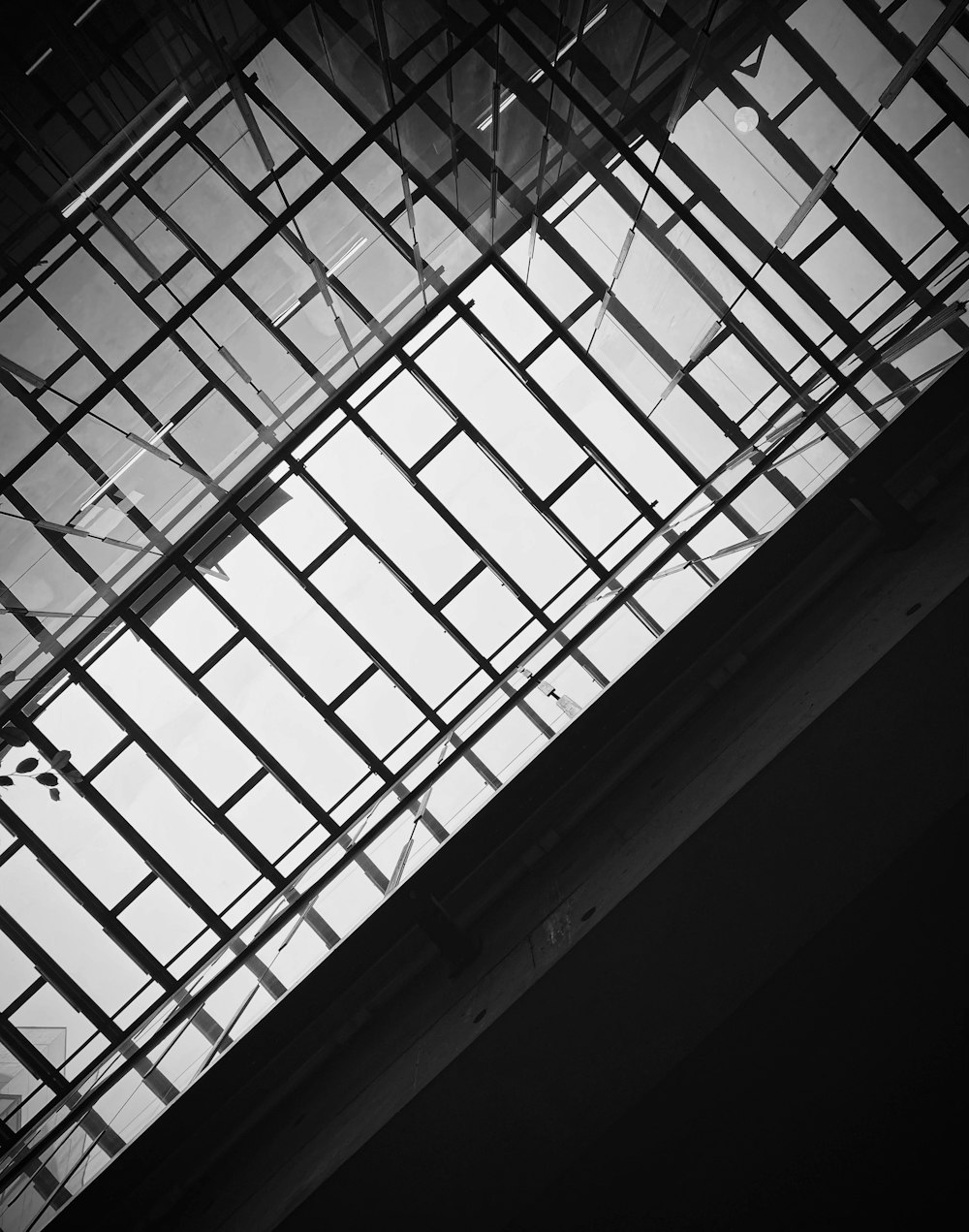 a black and white photo of the roof of a building