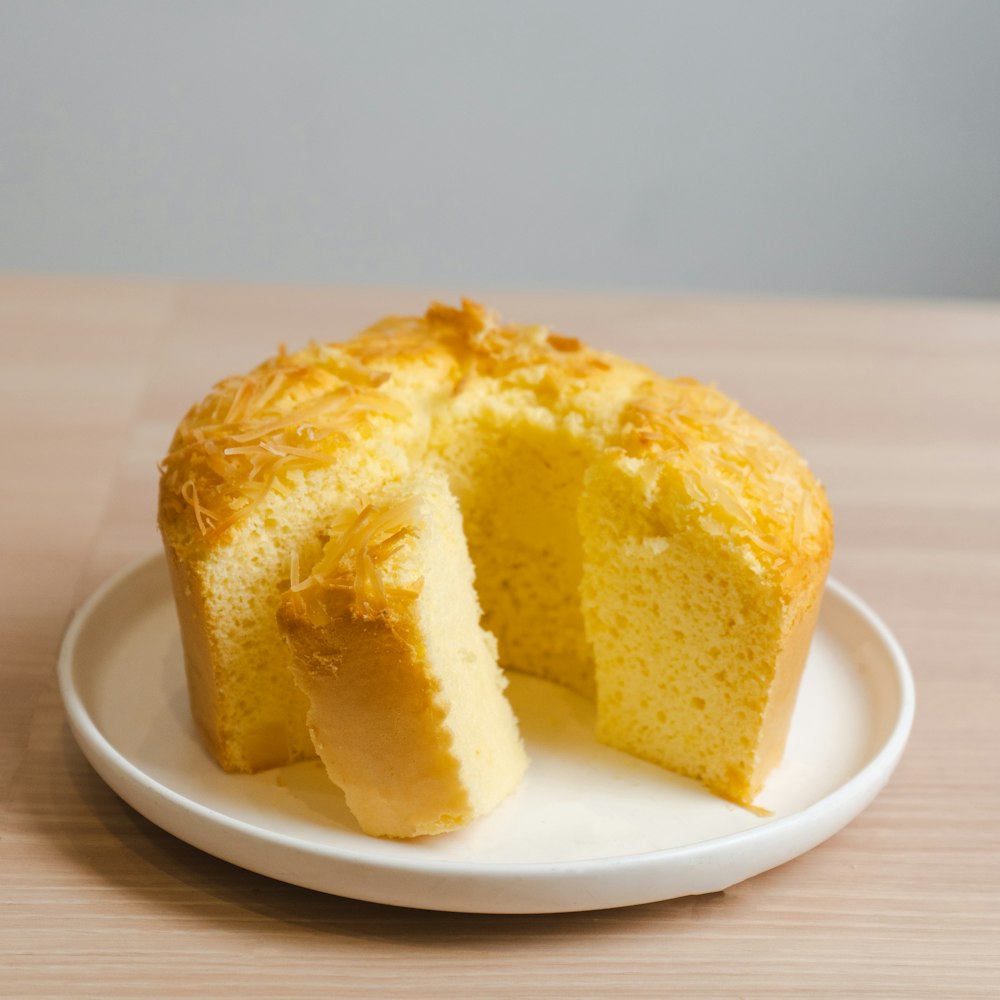 a piece of cake on a plate on a table