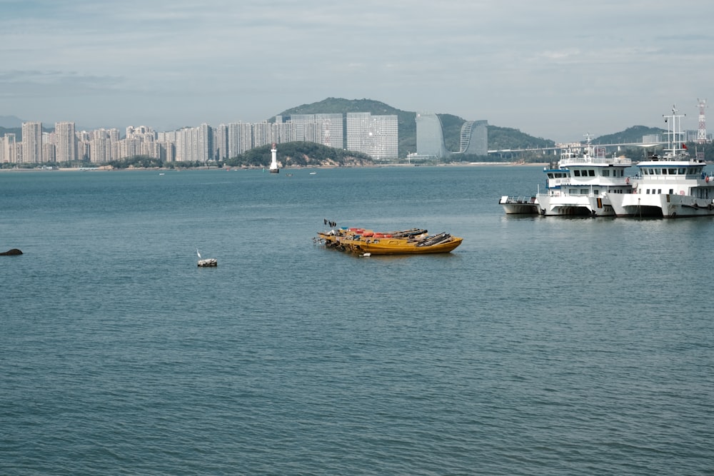 a large body of water with boats in it