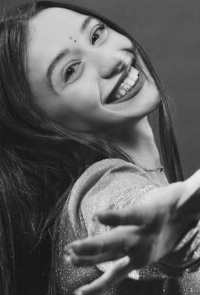 Detailed portrait illustration of a smiling festival attendee.