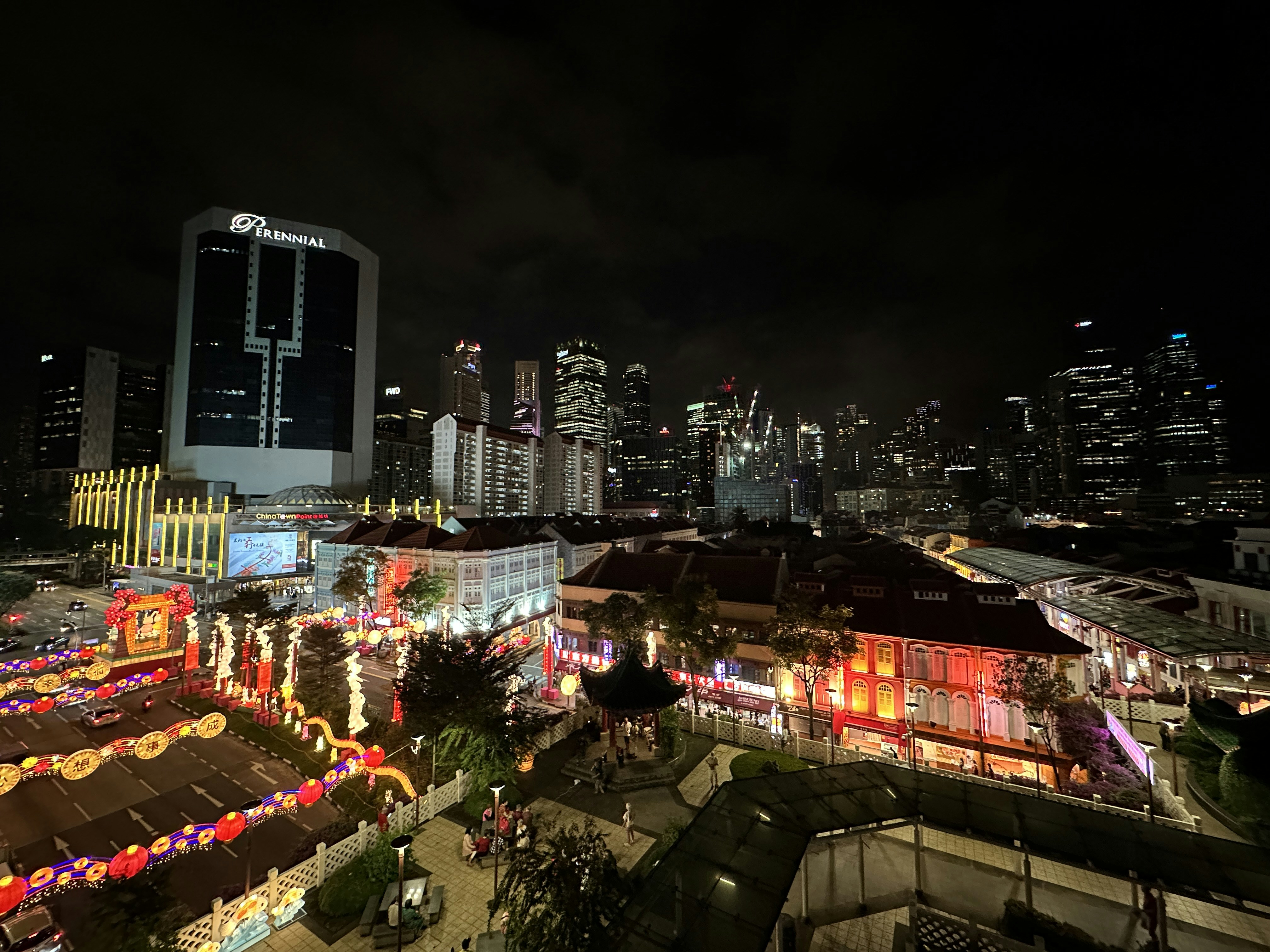 a night time view of a city with lots of lights