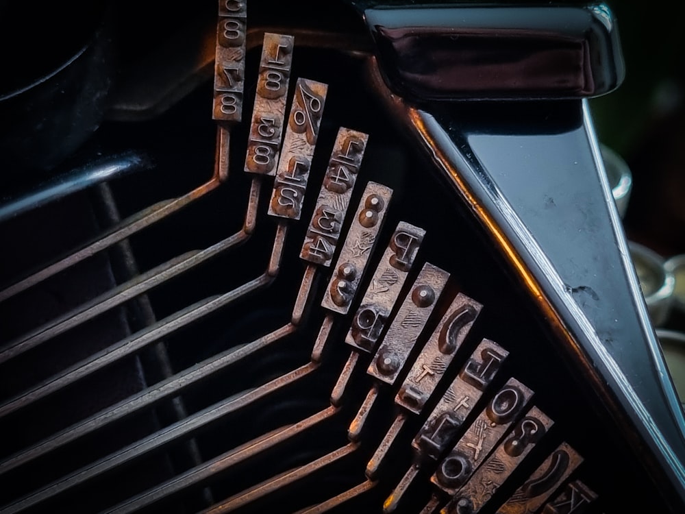 a close up of a typewriter's keys