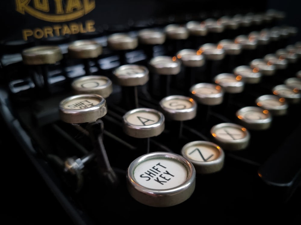 Nahaufnahme einer altmodischen Schreibmaschine
