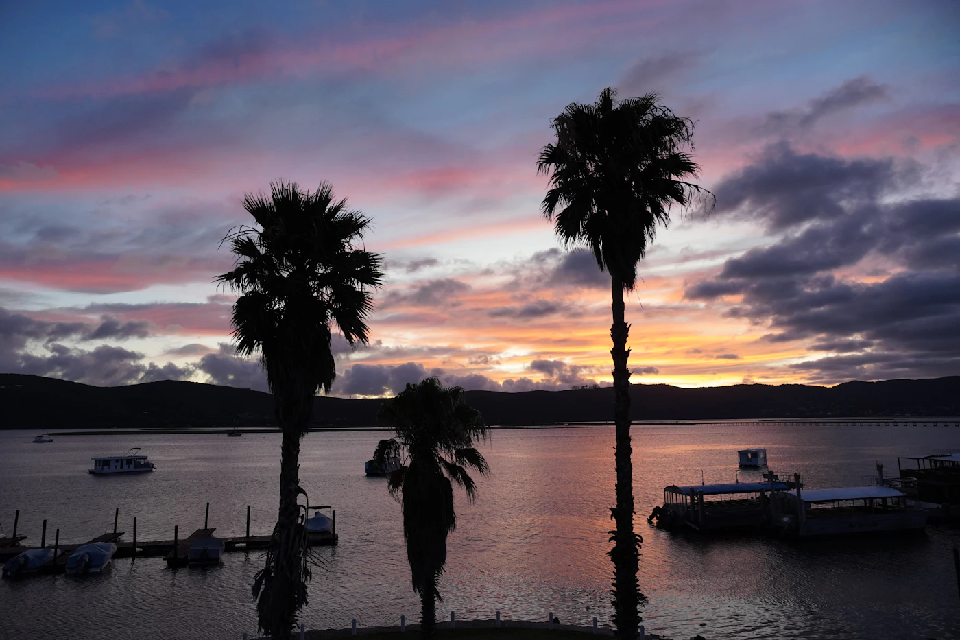 Knysna lakeside sunset on the Garden Route, Western Cape