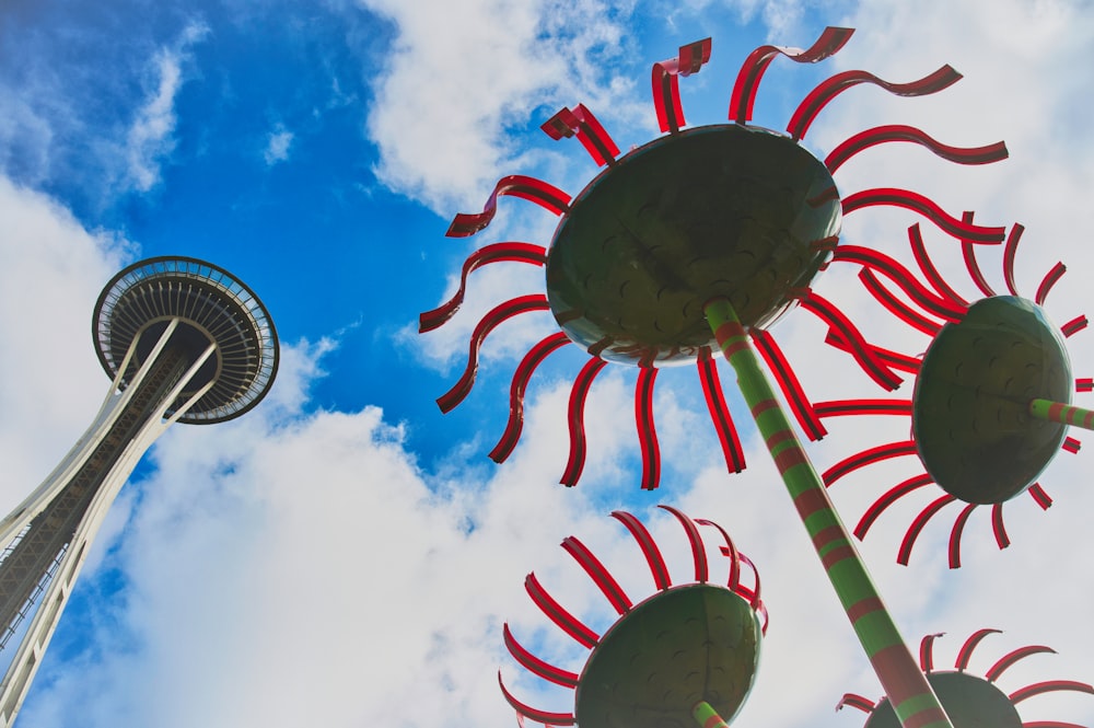 a view of the space needle and the space needle in seattle