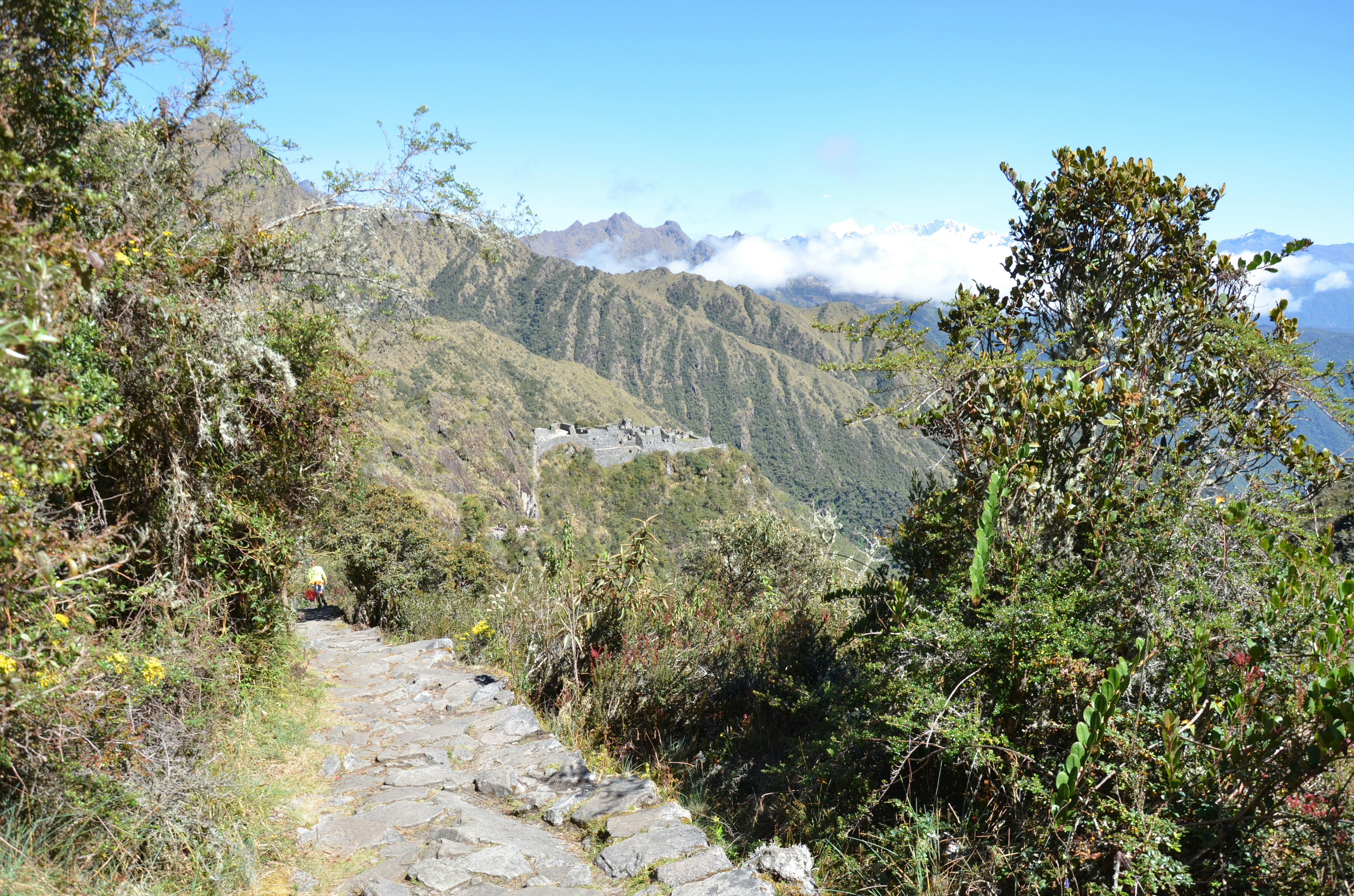 a path leading to a castle in the mountains