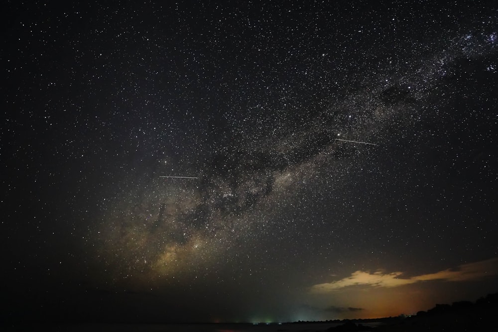 the night sky with stars and the milky