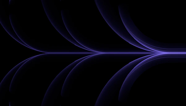 A sleek abstract digital network glowing softly with electric violet and cyan hues.