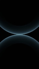 Minimalist design featuring overlapping solid blocks of celeste and orange colors.