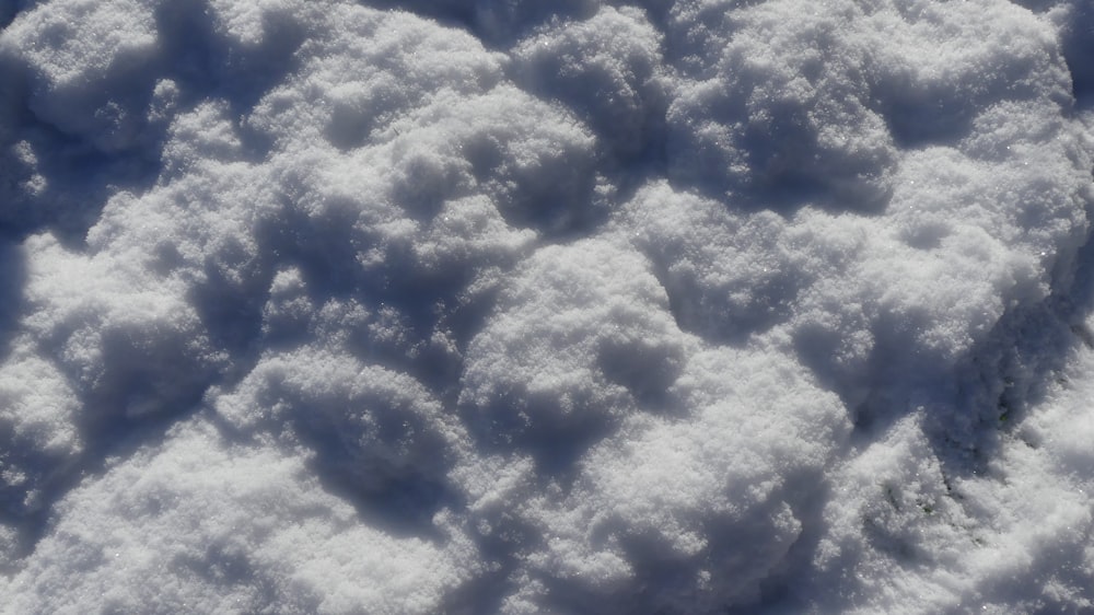 a close up of snow on the ground