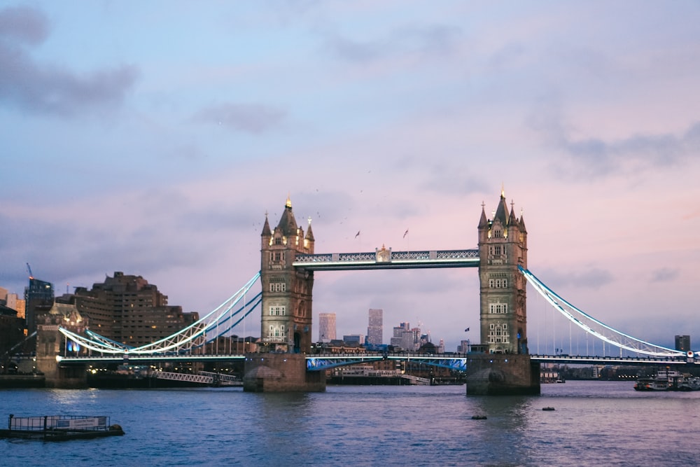 a view of a bridge over a body of water