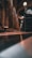 An opulent interior with tall, decorative marble columns and a row of elegant, spherical lamps illuminating the corridor. The architecture features ornate details and dark tones, contributing to a luxurious and grand atmosphere.