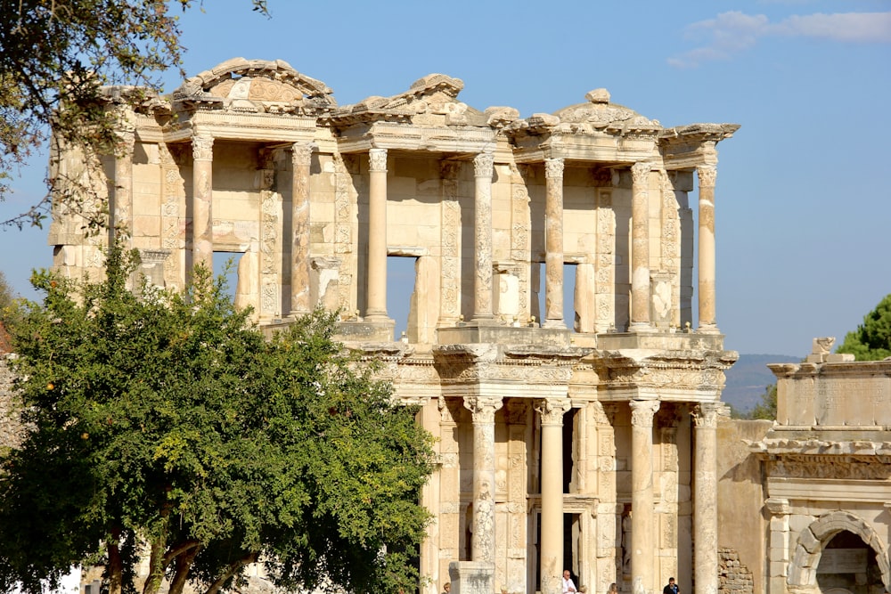 a group of people standing in front of a building