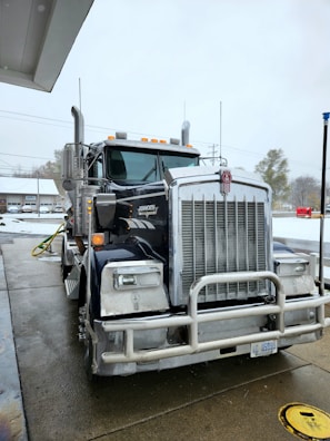 A diesel truck receiving a DPF cleaning service from The Wrench Company.
