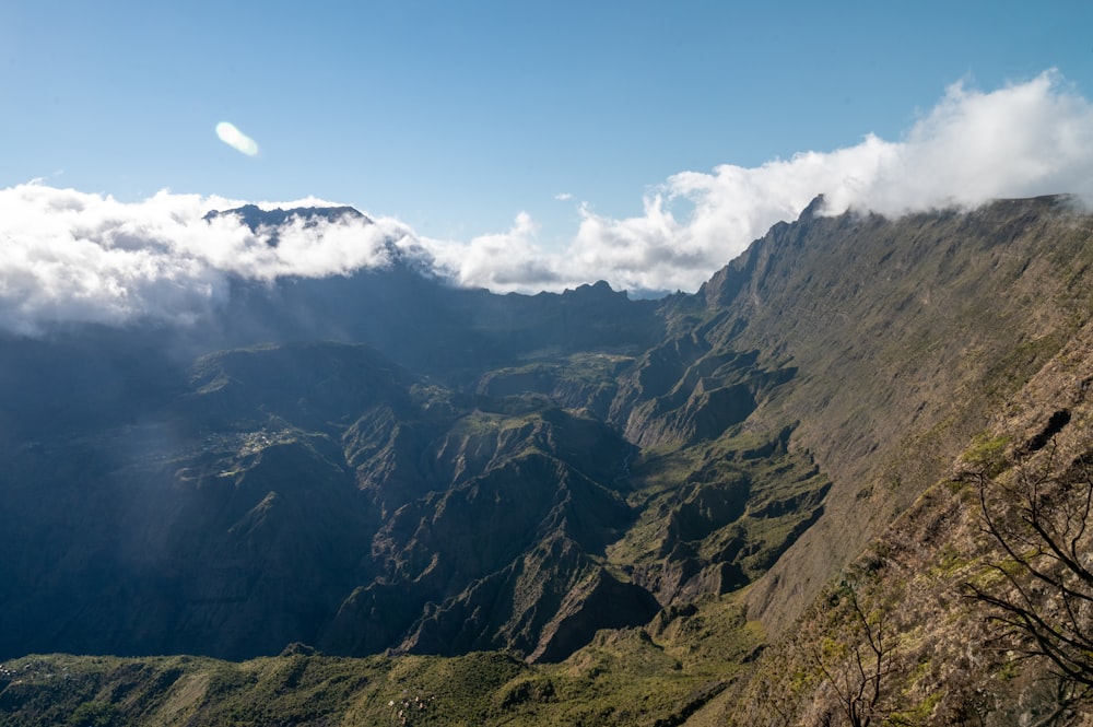 a view of a mountain range from a high point of view