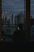 Businessman in sleek office overlooking a city skyline at dusk, deep in thought.