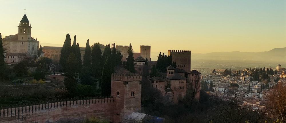 a view of a city from a hill