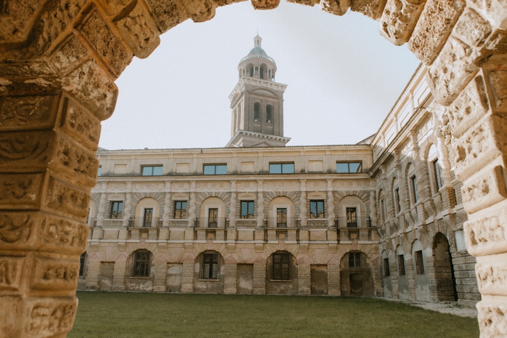 a large building with a clock tower on top of it