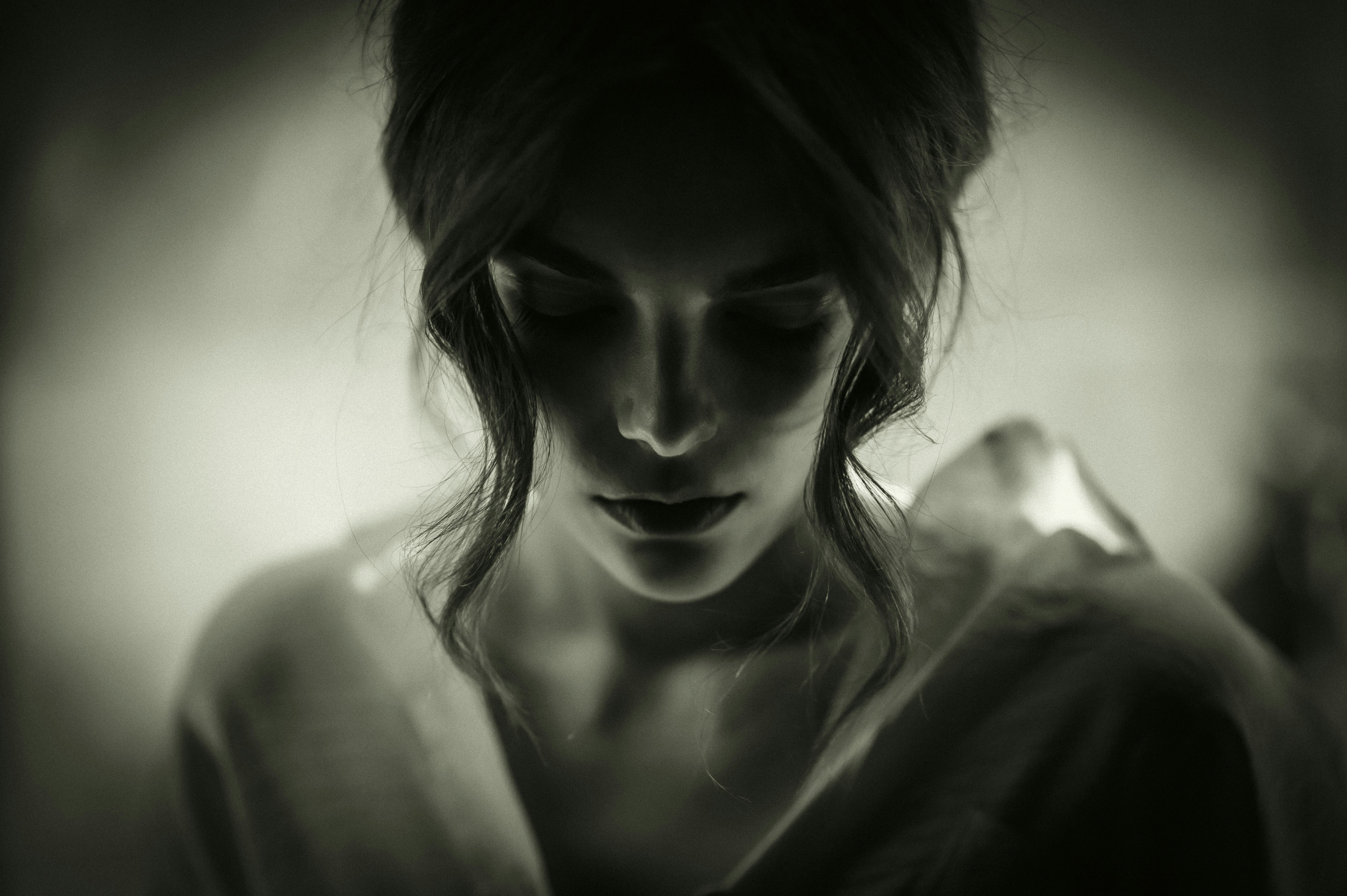 Close editorial beauty portrait