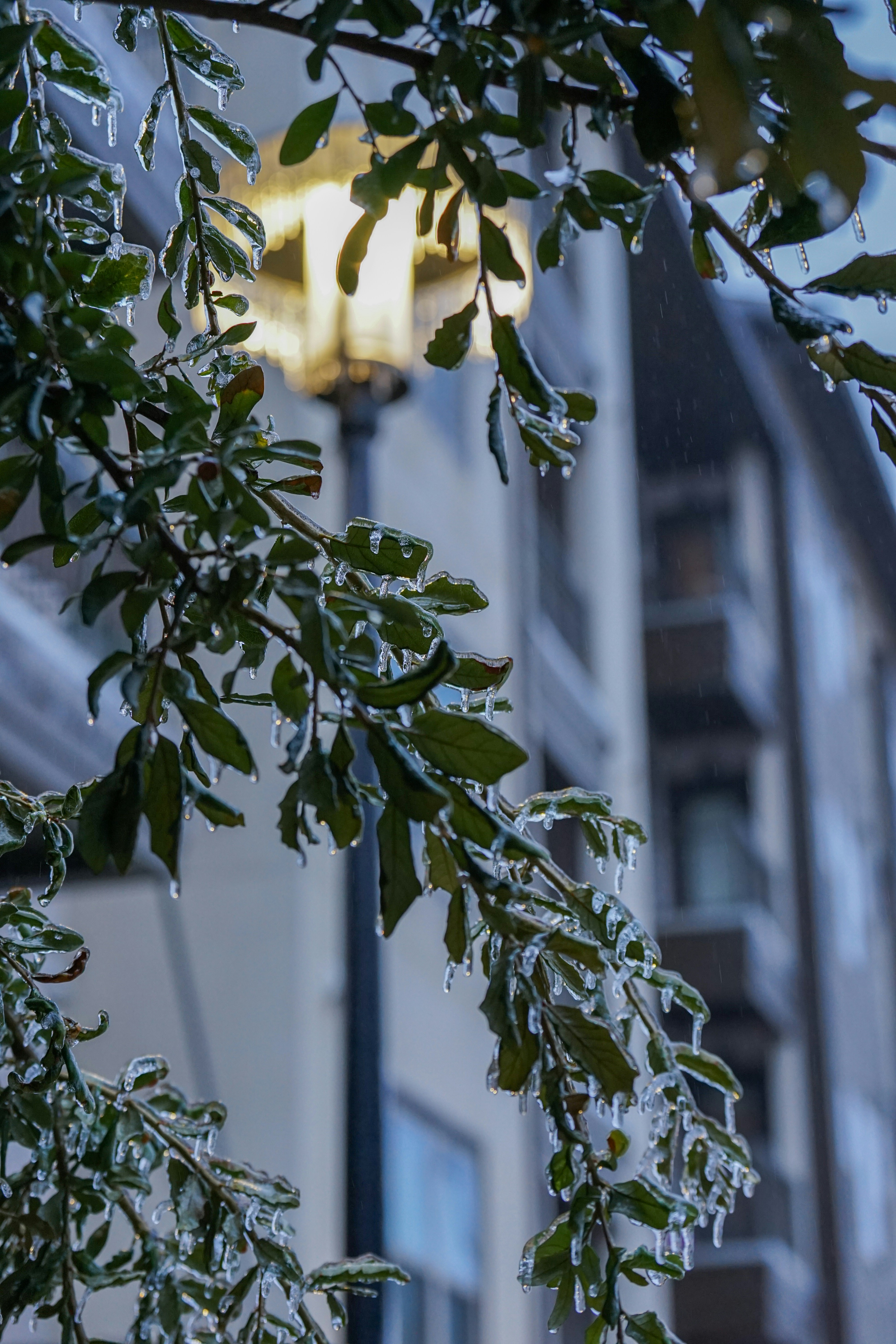 a street light hanging from the side of a building