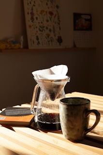 A cozy office corner with coffee cups and marketing books, reflecting the thoughtful side of our work.