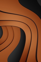 Abstract flowing lines create a layered pattern in shades of brown and black, with smooth curves and a sense of depth and motion.
