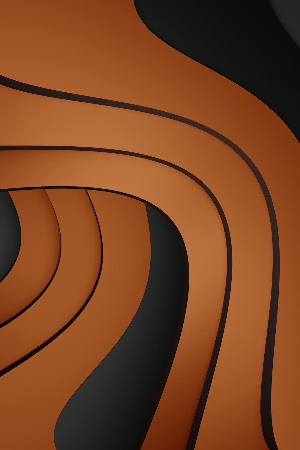 a close up of an orange and black background
