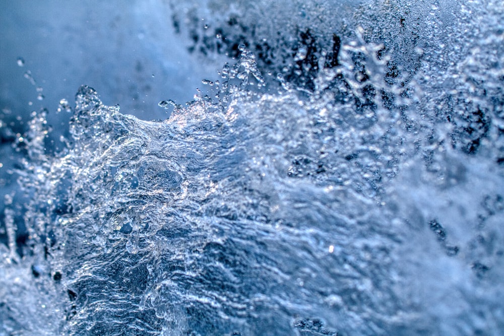 a close up view of water with bubbles