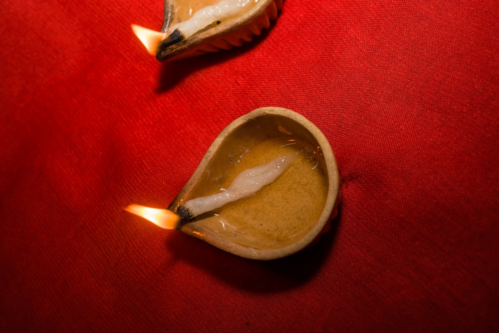a candle that is inside of a shell