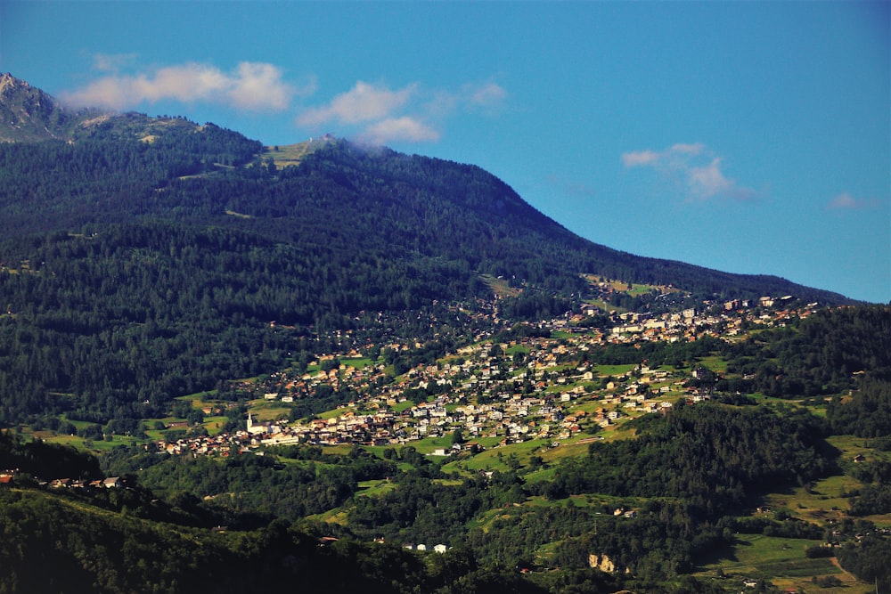 a small village nestled on a mountain side