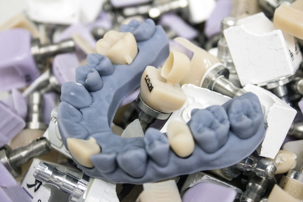 a close up of a dental model on a table