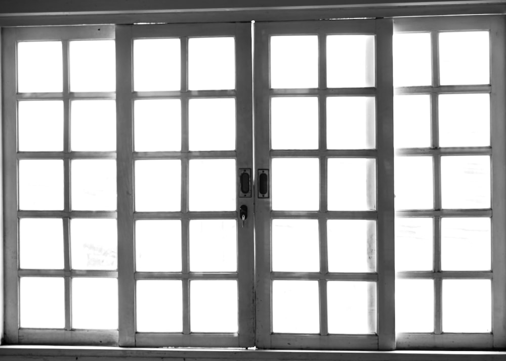 a black and white photo of a window