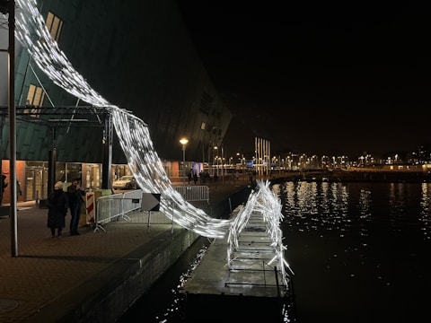 New street lighting installation along the layout roads
