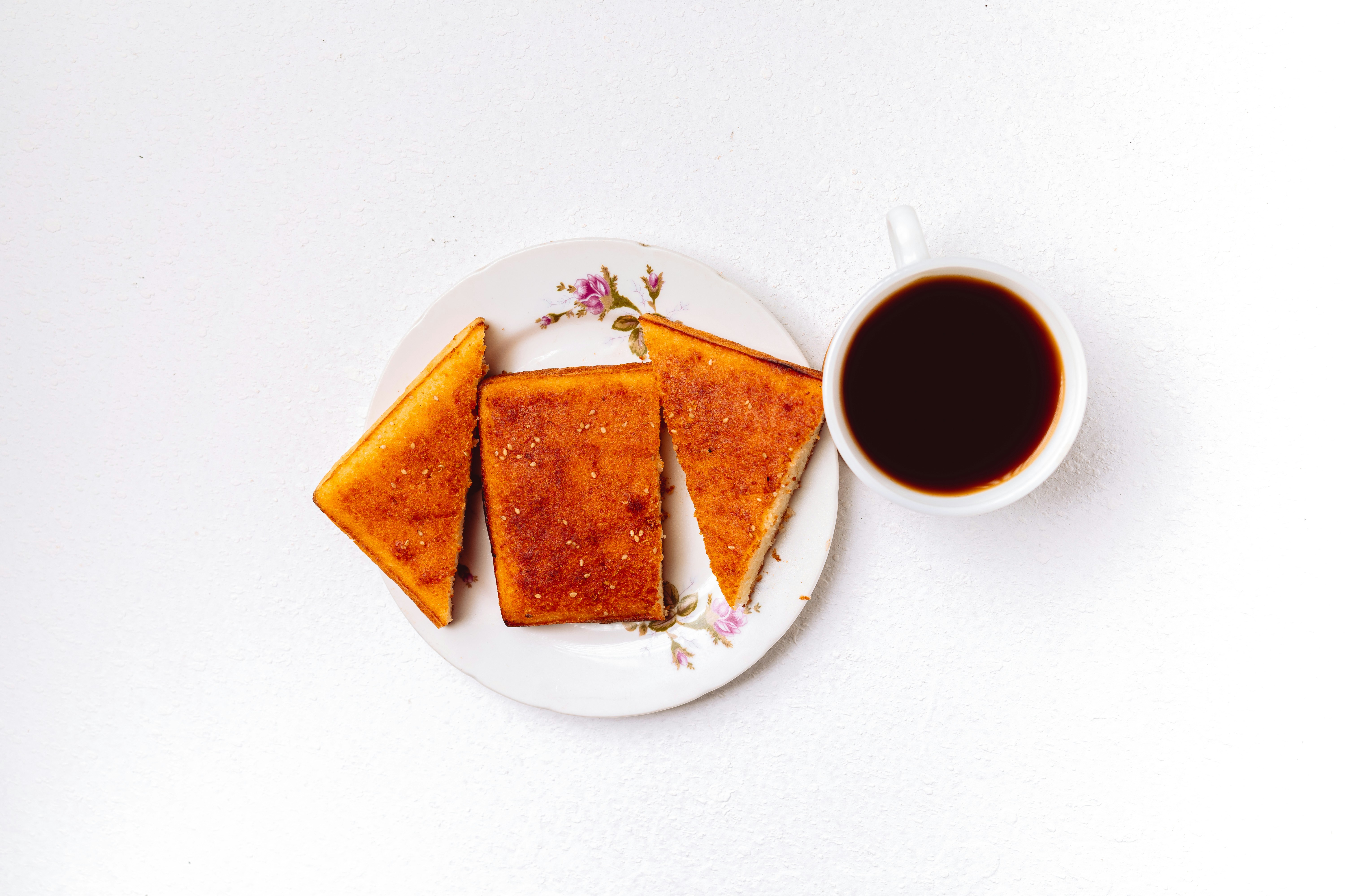 French toast with coffee overhead